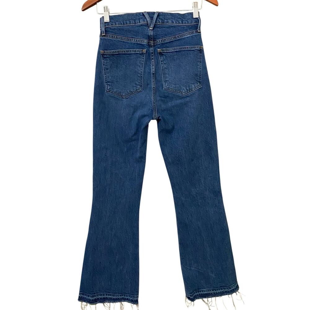 Veronica Beard Carson Ankle Flare Jeans US 26 Blue Denim Let Down Frayed Hem - Picture 5 of 11